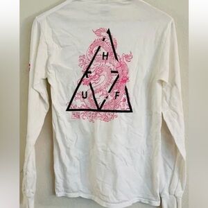 Huf pink graphic long sleeve tee.